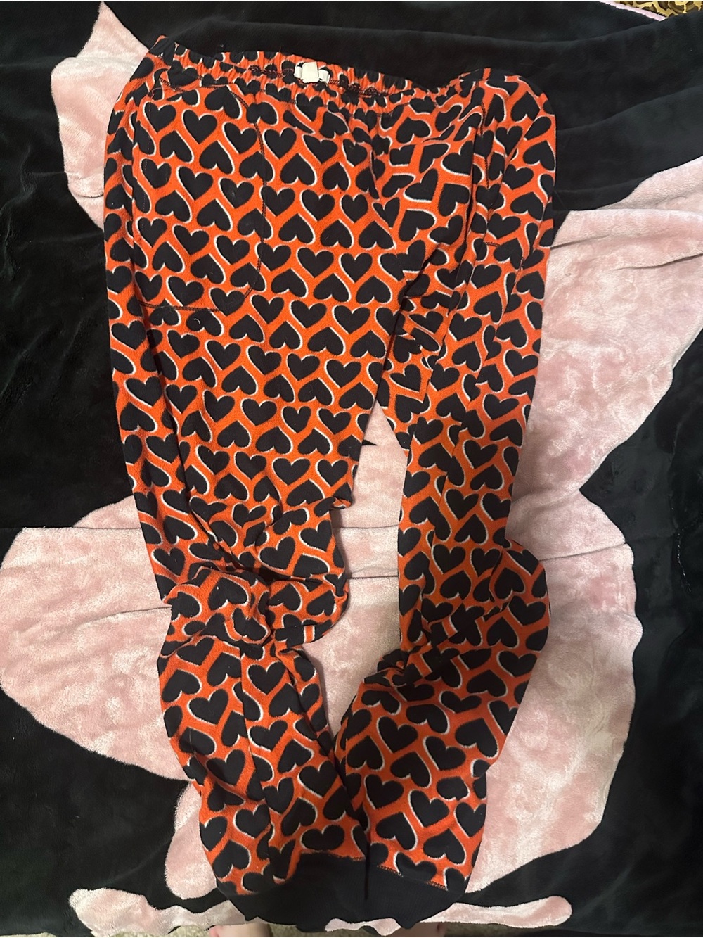Red/black heart print pj pants